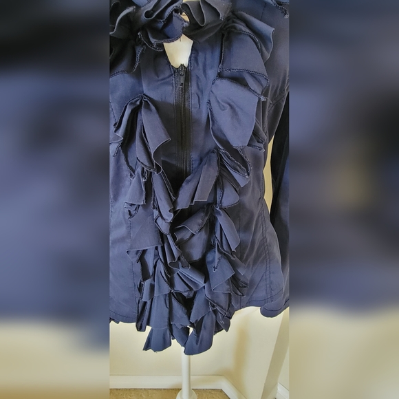 Rinascimento Ruffle Blouse Tie Up Back made in Italy, size L - Picture 6 of 6